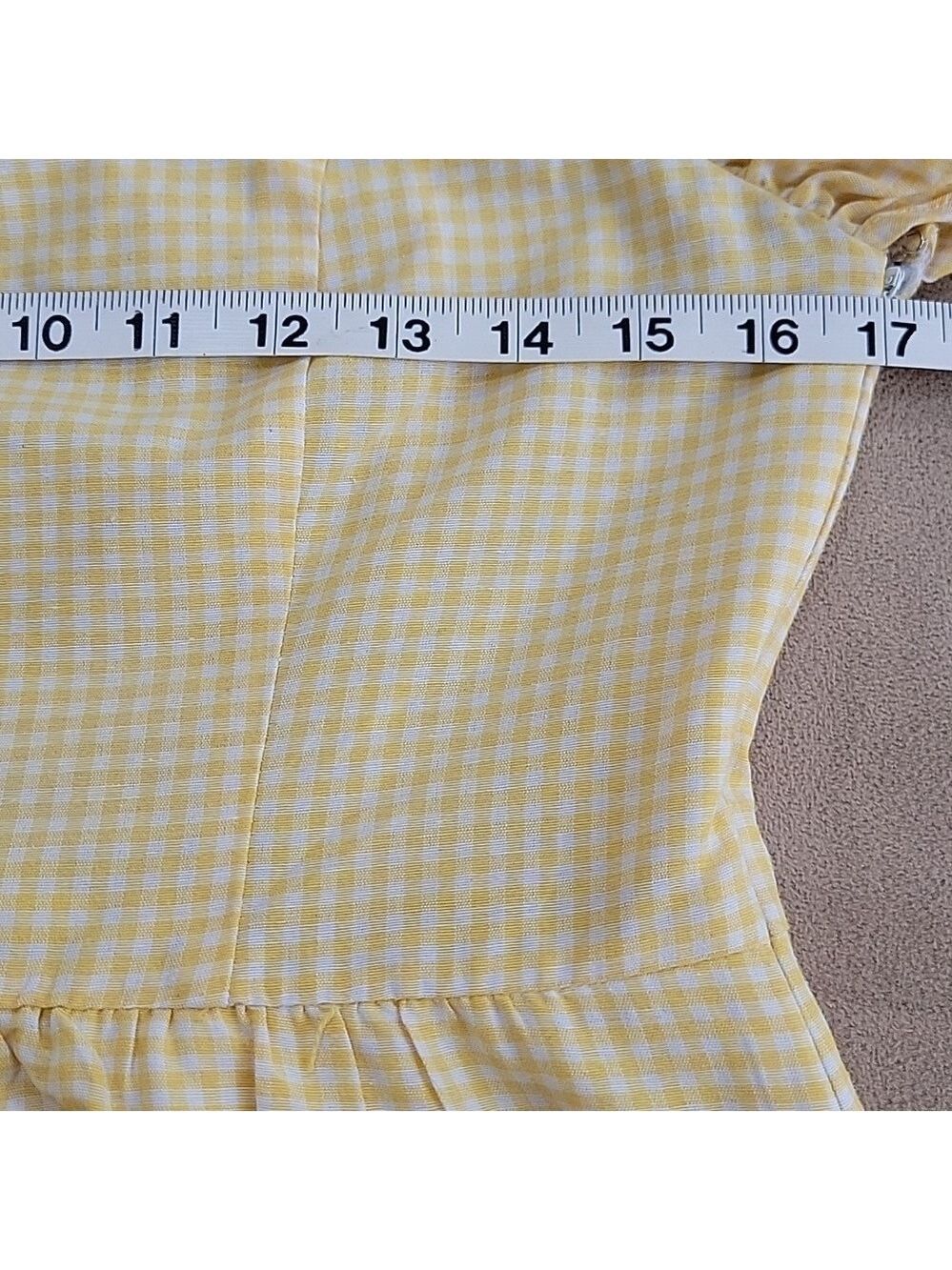 Altar'd State Yellow Gingham One Shoulder Dress Size Medium EUC - Picture 7 of 10